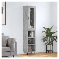 vidaXL Skříň highboard betonově šedá 34,5x34x180 cm kompozitní dřevo