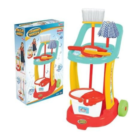 Bino Vozík úklidový dětský herní set s kyblíkem a doplňky malá uklízečka