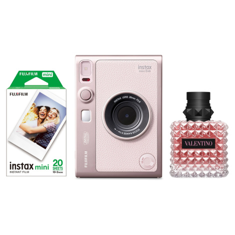 Fujifilm Instax Mini EVO Gentle Rose + Parfém + Fujifilm Instax mini film 20ks fotek