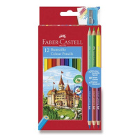 Pastelky Faber Castell šestihranné 12ks + 3 oboustranné pastelky a ořezávátko. Faber-Castell