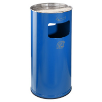 VAR Kombinovaný popelník, objem 37 l, v x Ø 700 x 320 mm, ocel, hořcově modrá