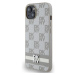 DKNY PU Leather Checkered Pattern and Stripe kryt iPhone 15 béžový