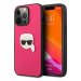 Kryt Karl Lagerfeld KLHCP13LPKMP iPhone 13 Pro 6,1" pink hardcase Leather Ikonik Karl`s Head Met