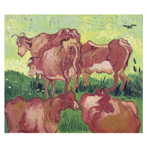 Obrazová reprodukce Cows, 1890, Vincent van Gogh, 40 × 34.3 cm