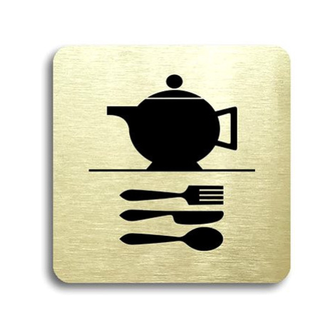 Accept Piktogram "kuchyňka" (80 × 80 mm) (zlatá tabulka - černý tisk bez rámečku)