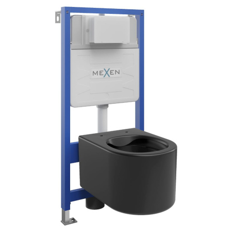 MEXEN/S WC předstěnová instalační sada Fenix Slim s mísou WC Sofia, černá mat 6103354XX85