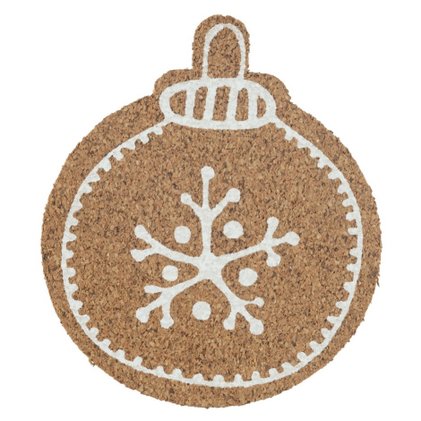 Altom Korková podložka pod hrnek Christmas tree bauble 10,7 x 10 x 0,3 cm, sada 6 ks