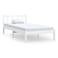 Rám postele bílý masivní borové dřevo 90 × 200 cm, 810068
