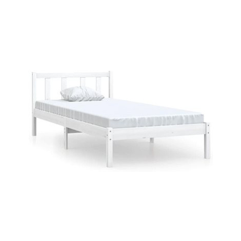 Rám postele bílý masivní borové dřevo 90 × 200 cm, 810068 SHUMEE