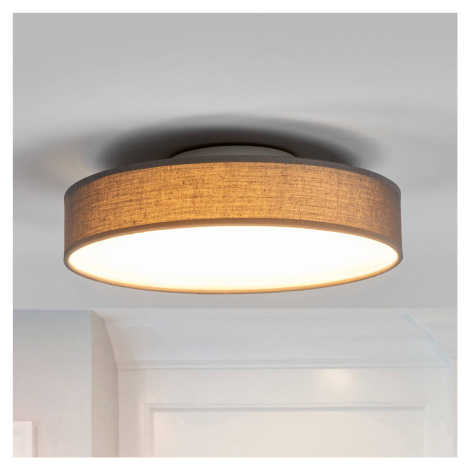 Lindby LED textilní stropní lampa Saira, 30 cm, šedá