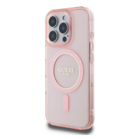 Pouzdro Guess pro iPhone 16 Pro Max 6.9 růžový IML Glitter Circle MagSafe