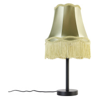 Klasická stolní lampa černá se stínidlem babička zelená 30 cm - Simplo
