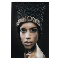 KARE Design Skleněný obraz Royal Headdress Face 150×100cm