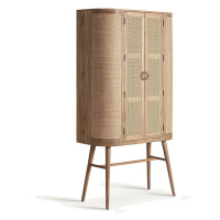 Estila Luxusní světlá hnědá skříň Vimbio v retro stylu z mangového dřeva s proutěným výpletem na