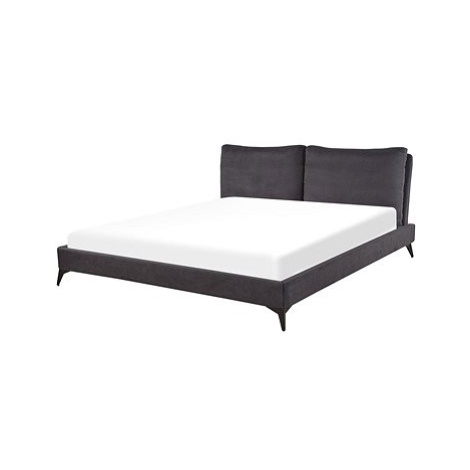 BELIANI postel MELLE 180 × 200 cm, sametová, tmavě šedá