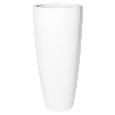 Květináč Dax, barva lesklá bílá, více velikostí - PotteryPots Velikost: L - v. 80 cm, ⌀ 37 cm Pottery Pots