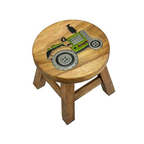 Dřevěná dětská stolička - TRAKTOR ZELENÝ AK Trading