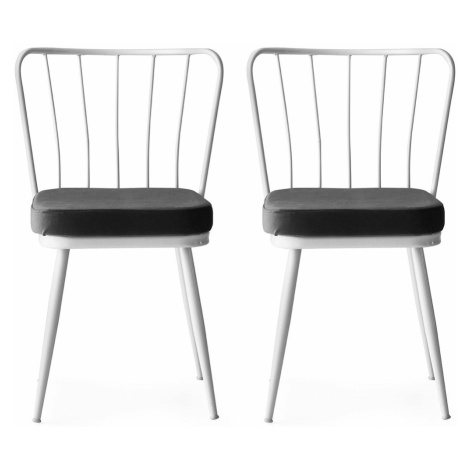 Sada jídelních židlí Yildiz Anthracite and White, 2 ks Hanah Home