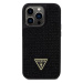 Guess Rhinestones Triangle Metal Logo Kryt pro iPhone 15 Pro Black