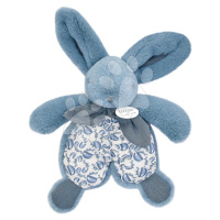 Plyšový zajíček na mazlení Bunny Comforter Blue Doudou et Compagnie v dárkovém balení modrý 18 c