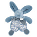 Plyšový zajíček na mazlení Bunny Comforter Blue Doudou et Compagnie v dárkovém balení modrý 18 c