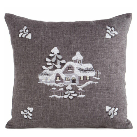 Eurofirany Vánoční povlak na polštář Season 246 45x45 cm tmavě šedý