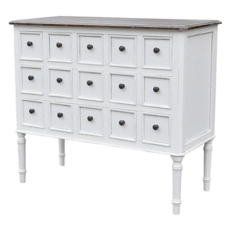 LivinHill Komoda Ravenna 91 cm z masivu bílá/tmavě hnědá