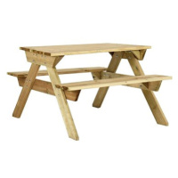 Piknikový stůl a lavice 110 × 123 × 73 cm impregnované borové dřevo, 318398
