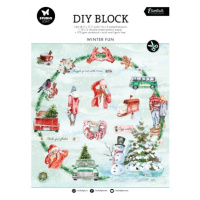 DIY Blok s výseky Winter Fun, A4, 32 l. - Zimní radovánky Aladine