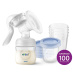 PHILIPS AVENT - Odsávačka mateřského mléka manuální + VIA 180 ml 5 ks