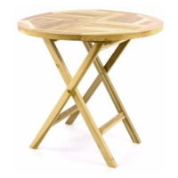 DIVERO 60388 Zahradní stůl sklopný z teakového dřeva - Ø 80 cm