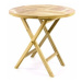 DIVERO 60388 Zahradní stůl sklopný z teakového dřeva - Ø 80 cm