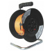 Solight prodlužovací přívod na bubnu, 4 zásuvky, oranžový kabel, černý buben, 20m PB09