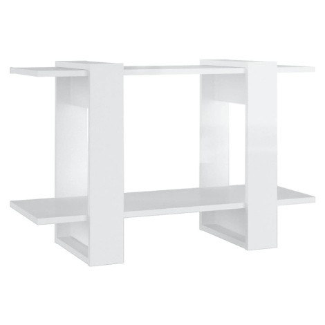 vidaXL Knihovna / dělicí stěna bílá s vysokým leskem 80 x 30 x 51 cm