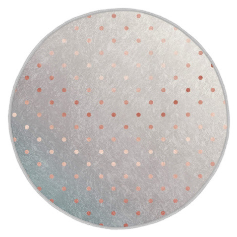 Pratelný kulatý koberec v šedo-měděné barvě vhodný pro robotické vysavače ø 100 cm Comfort – Mil Mila Home
