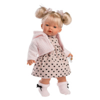 LLORENS - 33144 ROBERTA - realistická panenka se zvuky a měkkým látkovým tělem - 33 cm