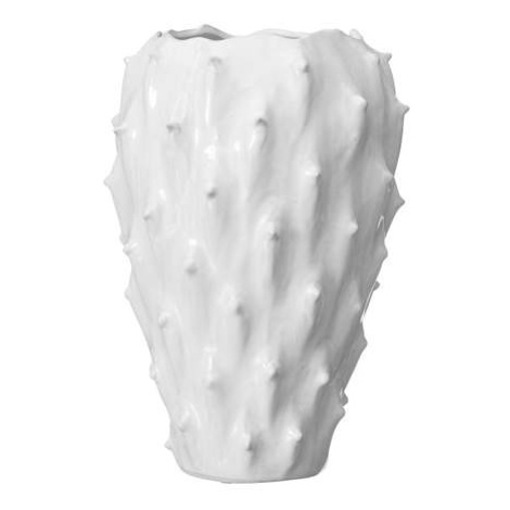 Váza kulatá atypická kameninová JACQUELINE bílá 28cm