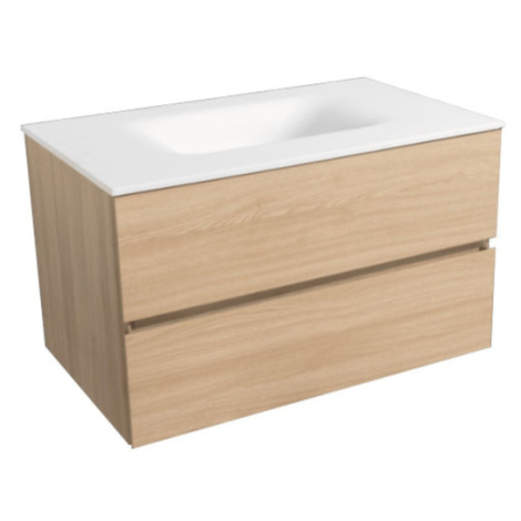 Koupelnová skříňka s umyvadlem Charlotte 66x51x52,5 cm bílá, dub