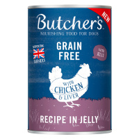 Butcher's Original bez obilovin pro psy 24 × 400 g - s kuřecím v želé