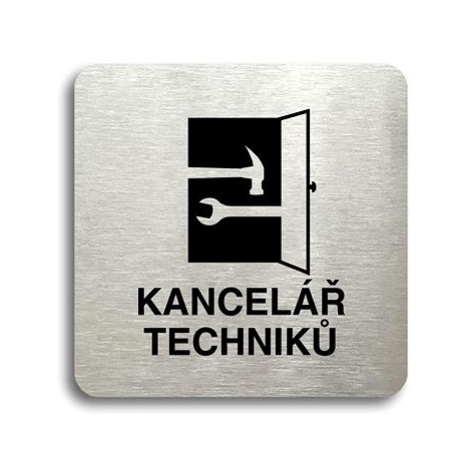 Accept Piktogram "kancelář techniků" (80 × 80 mm) (stříbrná tabulka - černý tisk bez rámečku)