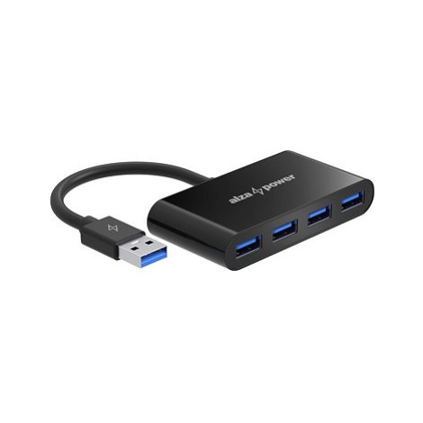 AlzaPower USB hub USB-A (M) na 4× USB-A 3.0 (F) černý