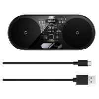 Nabíječka Baseus 2v1 LED display bezdrátová 20W (s USB-C kabelem 1m) černá