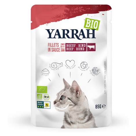 Yarrah Bio filety v omáčce 28 x 85 g - s hovězím