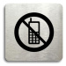 Accept Piktogram "zákaz telefonování" (80 × 80 mm) (stříbrná tabulka - černý tisk bez rámečku)