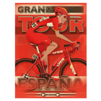 Ilustrace La Vuelta Grand Tour Cycling Race, Wyatt 9, 30 × 40 cm