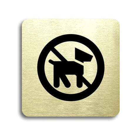 Accept Piktogram "zákaz vstupu se psem II" (80 × 80 mm) (zlatá tabulka - černý tisk bez rámečku)