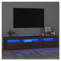 vidaXL TV skříňka s LED osvětlením hnědý dub 195x35x40 cm