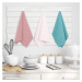 AmeliaHome Sada kuchyňských ručníků Letty Plain - 3 ks růžová/tyrkysová