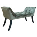 Designová lavice, olivově zelená Velvet látka / kaučukové dřevo, Hemy