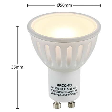Arcchio Arcchio LED reflektor GU10 100° 7W 2700K sada 3 ks